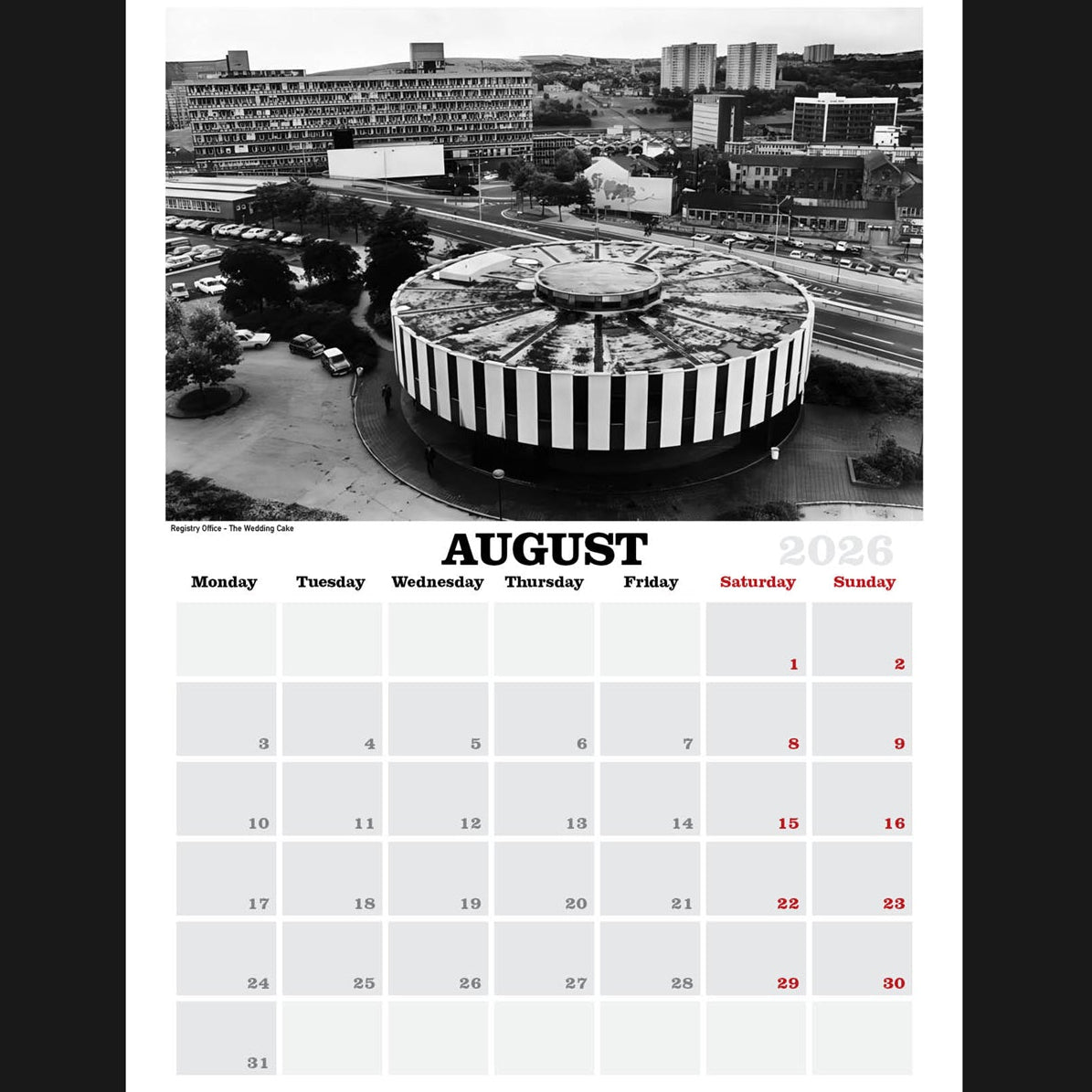 Old Sheffield Calendar 2026, inners showing August