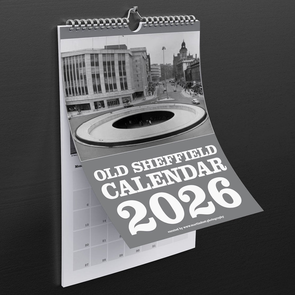 Old Sheffield Calendar 2026 hanging on a wall