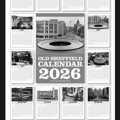 Old Sheffield Calendar 2026 - full spread of all pages
