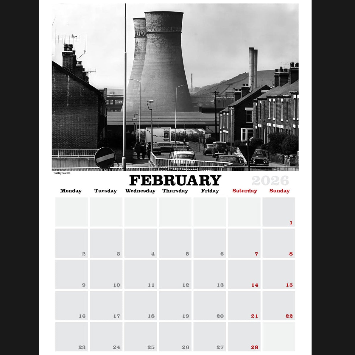 Old Sheffield Calendar 2026, inners showing February