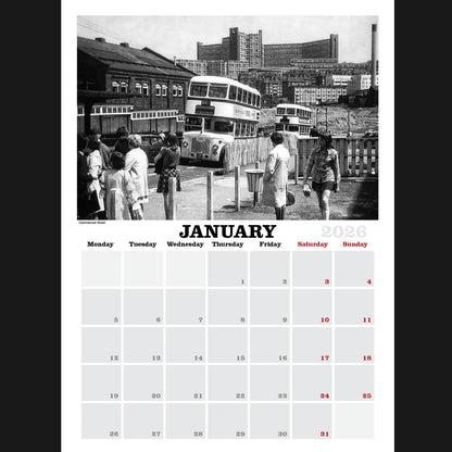 Old Sheffield Calendar 2026, inners showing January
