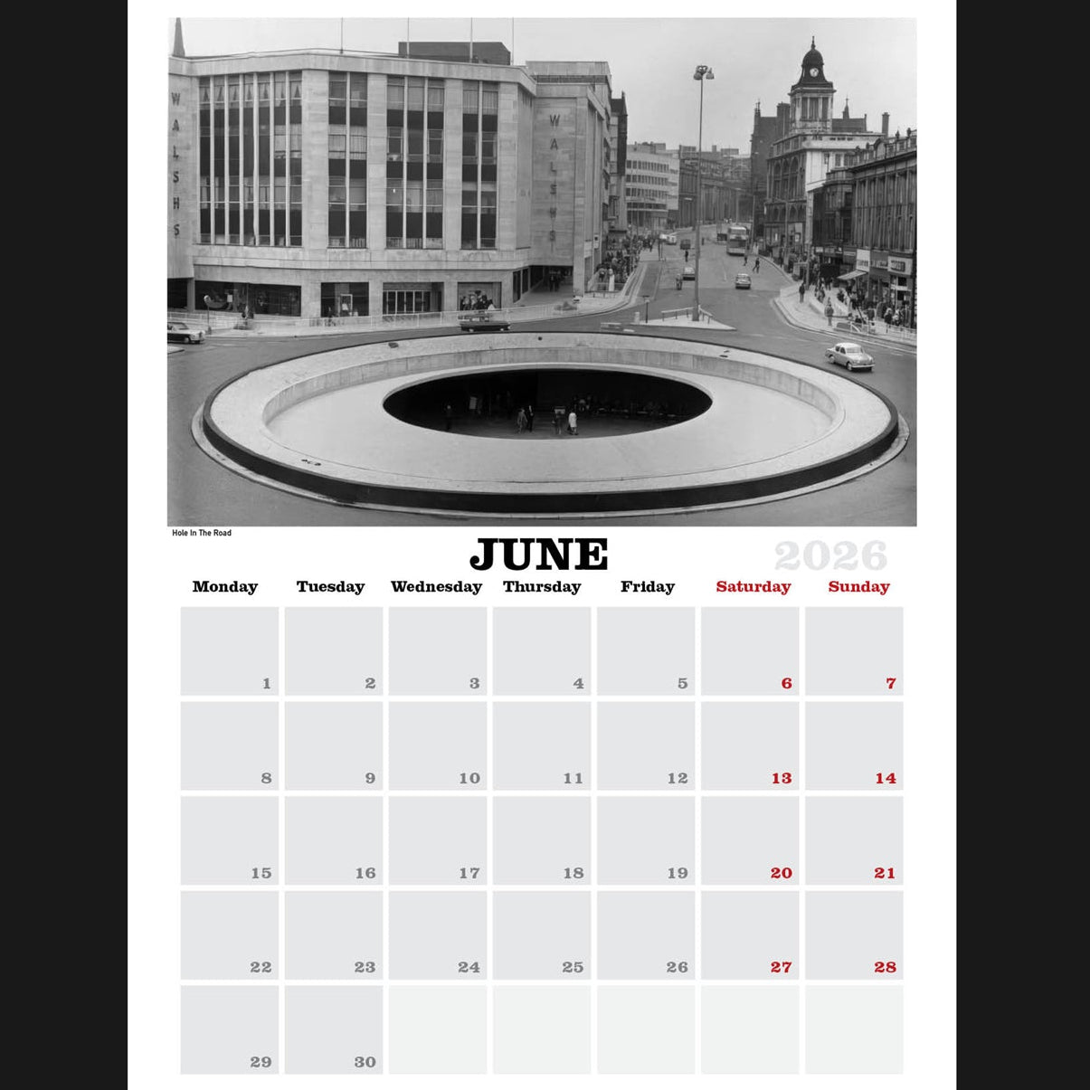 Old Sheffield Calendar 2026, inners showing June